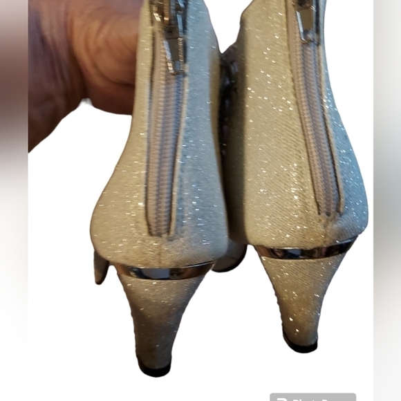 Pierre Dumas 9 silver glittery heels and black/silver pull on heel boots 39 - Picture 6 of 16
